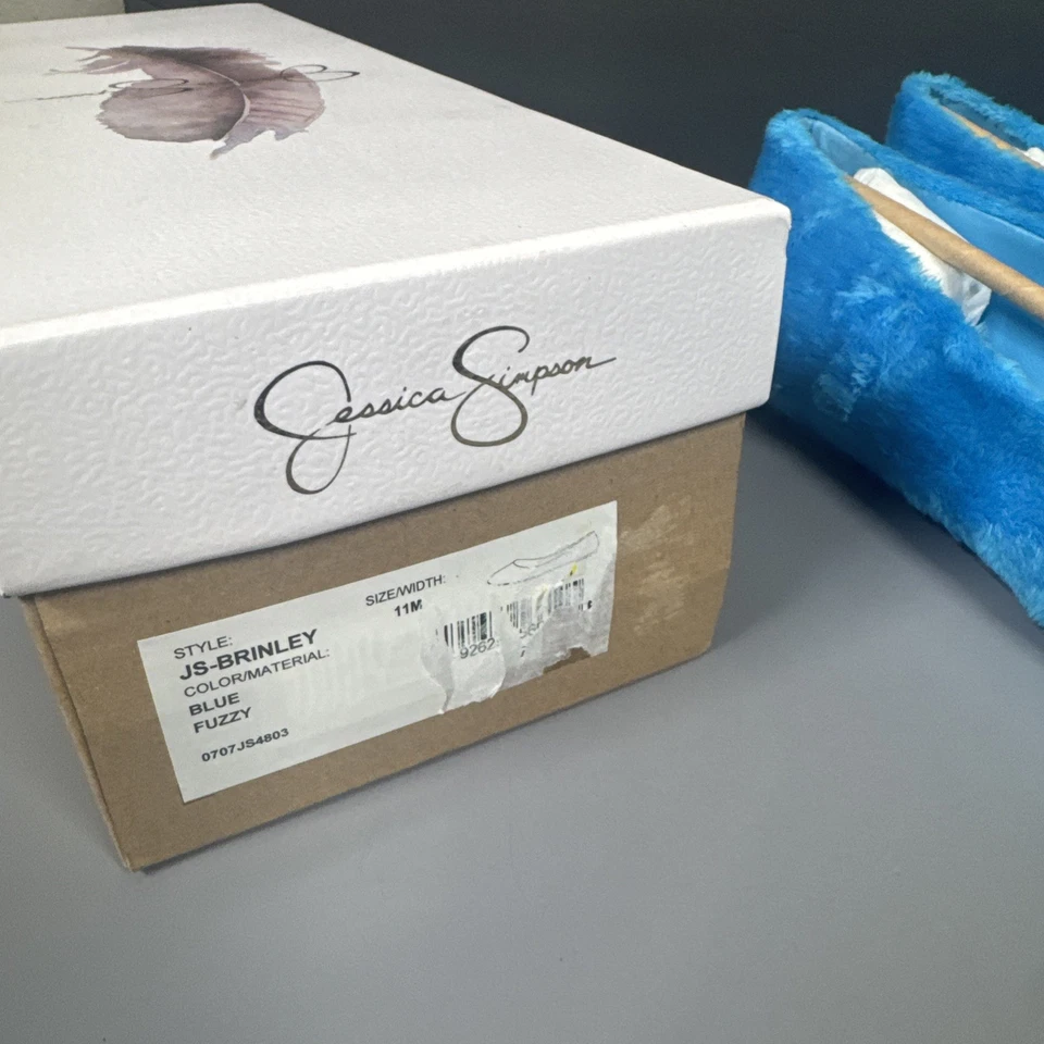 NEW Jessica Simpson Fuzzy Blue Ballet Slippers JS-BRINLEY Women’s Size 11M - Image 3 of 4