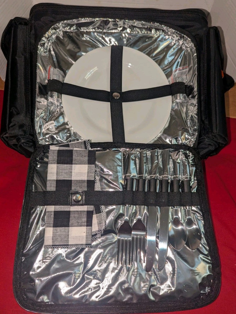 Harley Davidson Saddle Insulated Cooler Bag Picnic Set For