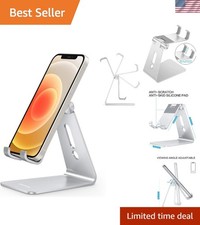 Versatile Aluminum Desktop Phone Stand with Charging Port - Fits All Smartphones