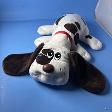 Hasbro 18" Pound Puppies Plush White Brown Spots Red Collar Name Tag 2019- EUC