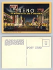 Reno, NV-Nevada, Virginia Street Night Neon Signs Skyline Vintage Postcard