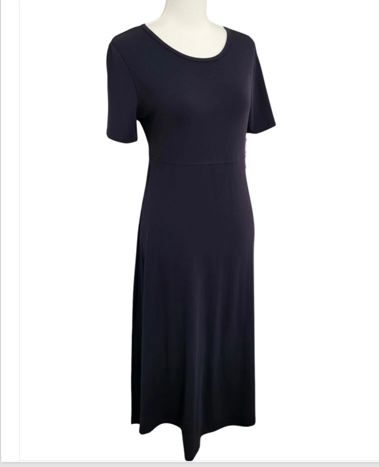 VESTIDO CAMISETA TRAVELSMITH VINTAGE Preto Nylon/Spandex Malha EMPIRE SEAM Maxi GG - Imagem 2 de 4