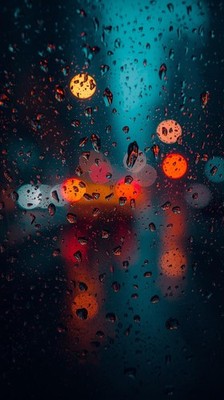 Rain Glass City Lights Phone Wallpaper 4K Moody iPhone Background HD