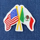USA & Mexican Flag Patch - Embroidered United States Of America Mexico Badge