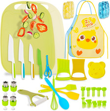 Kids Cooking Set 43 Pieces Kids Knife Set for Chopping, Mini Chef Set, Age 2-8