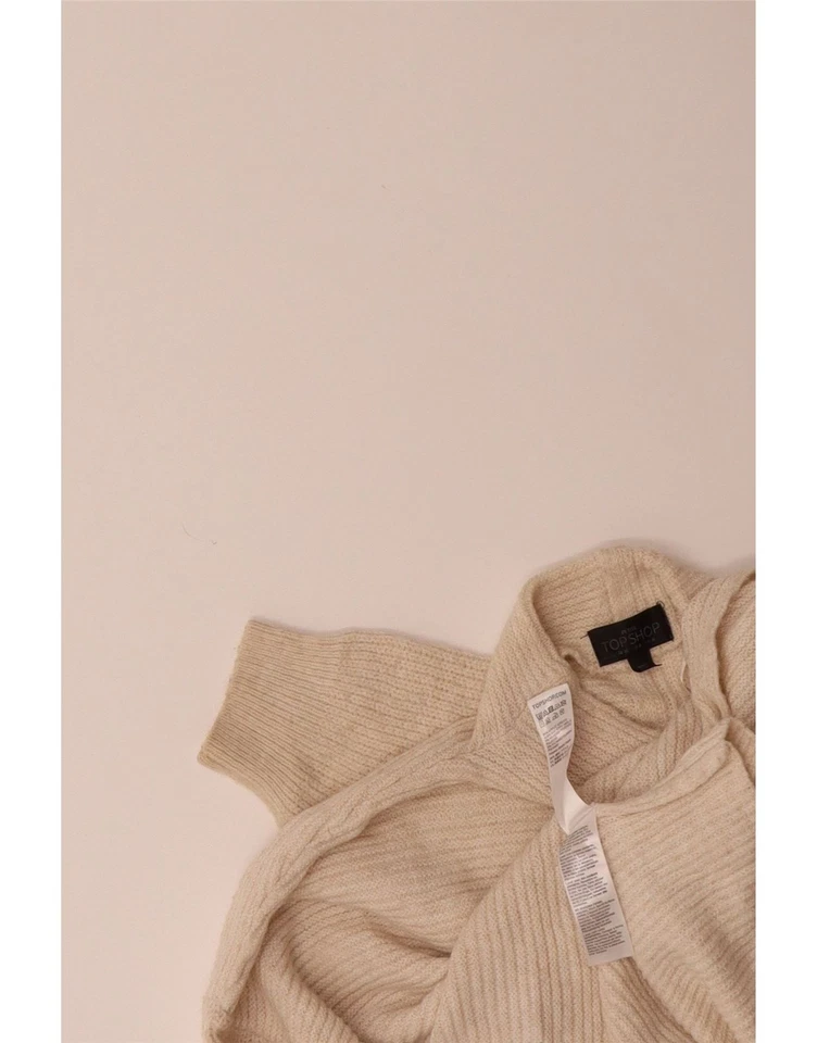 Suéter Jersey TOPSHOP Mujer Gran Tamaño Cuello Tortuga Reino Unido 8 Pequeño Beige AU04 Foto 3 de 3