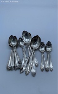 Rogers & Hamilton Silver Plate Spoon Lot 17pc Mixed Patterns Ornate Vintage
