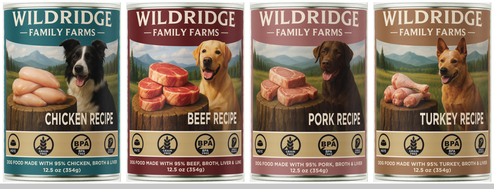 Wildridge Family Farms 95% Turkey Recipe 12.5oz case of 12 cans