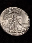 1945-D Walking Liberty Half Dollar AU/BU Lustrous Original White Luster