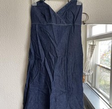 Vintage Old Navy Blue Denim Halter Dress Women's
