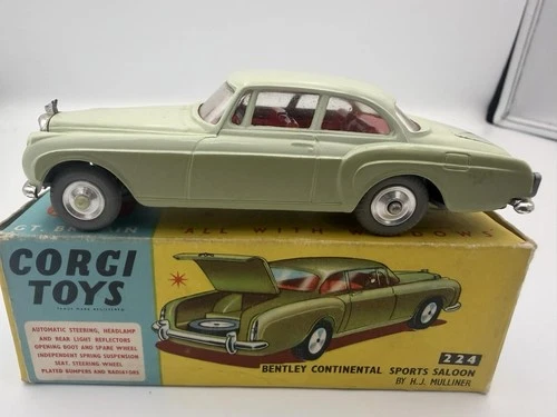 Corgi Toys #224 - Bentley Continental Sports Saloon Two Tone Green -Original Box