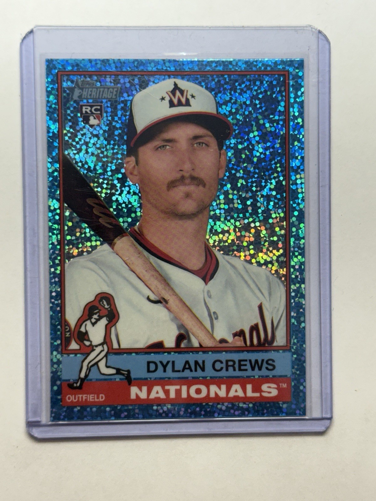 2025 Topps Heritage - Dylan Crews #247 Chrome Aqua Sparkle Refractor (RC)