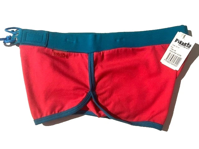 Nuevo PIKANTE Hombres Rojo Pantalones Cortos Deportivos Baúl Calzoncillo Talla M Foto 2 de 4