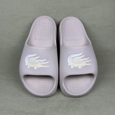 Sandalias Lacoste Serve Slide 2.0 sin cordones punta abierta blancas deporte mínimo - 5W