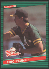 1986 Donruss The Rookies #40 - Eric Plunk - Oakland Athletics  86-156