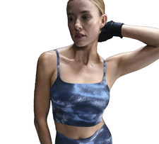 Nike Women's One Convertible Light-Support Printed Sports Bra  Navy  L