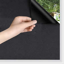 Static Cling Total Blackout Privacy Window Film Cover 100 Light Blocking No Gl