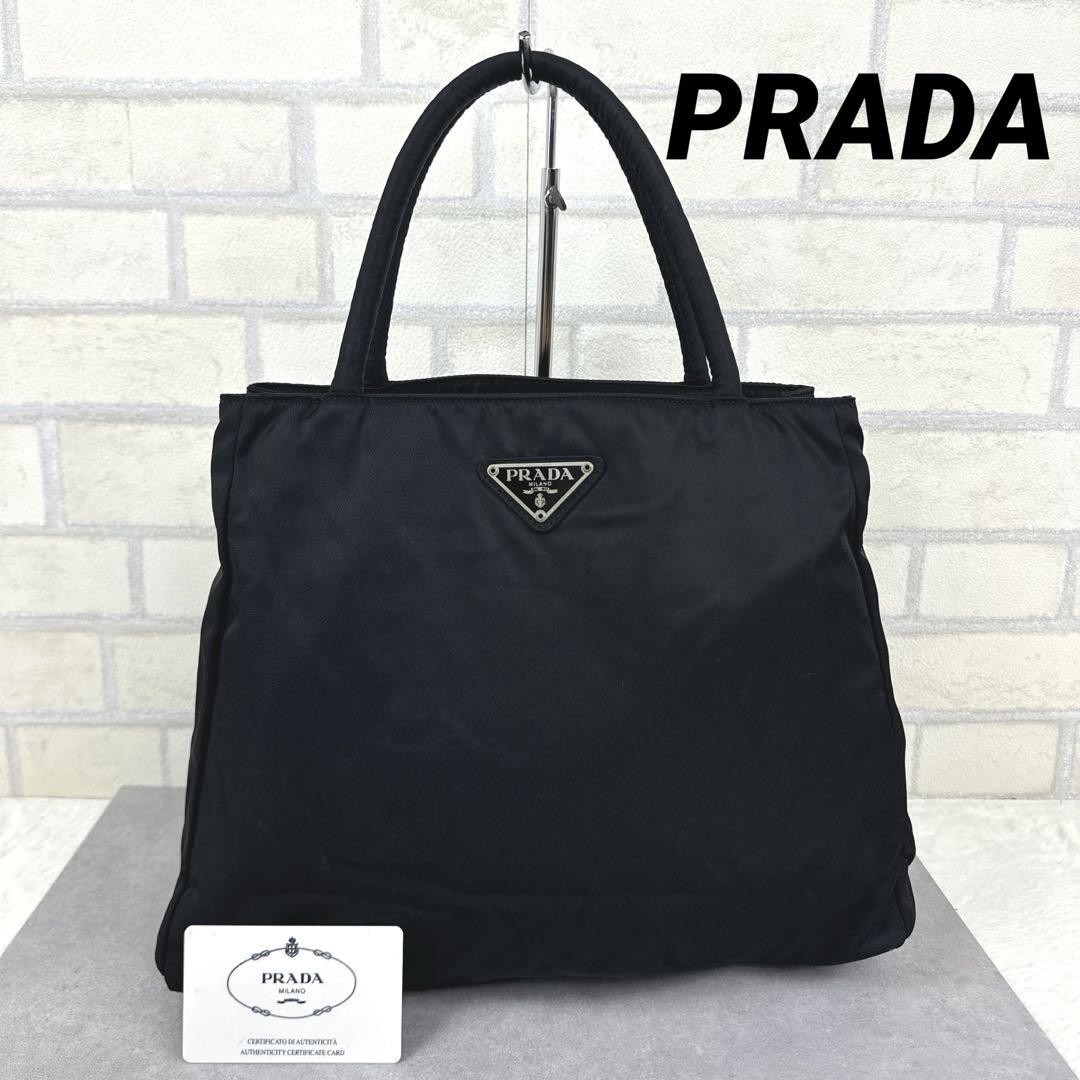 PRADA Prada handbag Tessuto nylon with triangular logo in black #PC90VB