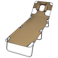 Sonnenliege Klappbar Kopfkissen Verstellbare RüCkenlehne Taupe
