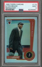 1999-00 Topps Chrome Refractor Elton Brand Rookie PSA 9 Chicago Bulls