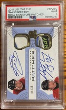 2011-12 The Cup Dual Signature Patches RARE Sakic/Gretzky #’d 08/35 PSA 9 Mint