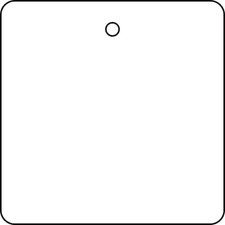 Tag, Blank, Plastic, 2 In H X 2 In W, White, Square, 10 Pk, 22Cm93