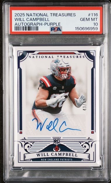 Will Campbell Panini National Treasures #116 Autograph-Purple