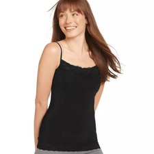 Jockey Womens No Panty Line Promise Lace Camisole in Black Size Small