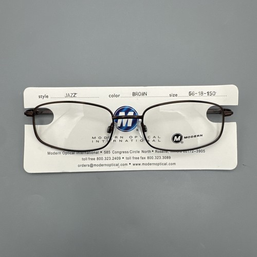 Moderne optische Jazz braune rechteckige Brille Brillengestell 56-18-150 NEU Neu mit Etikett - Bild 2 von 7