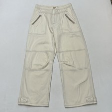 Free People Misty Utility Pants Sz 8 High Waist Wide Leg Cargo Contrast Stitch