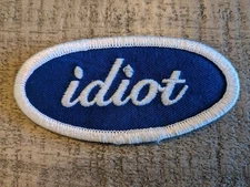 Idiot Club Membership Name ID Patch Green Day, Blue & White