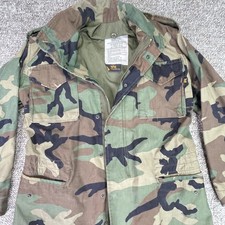 Alpha Industries Jacket Mens Small Regular Woodland Camo M-65 Field Coat Army