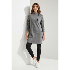 T by Talbots Pima Cotton UPF 50 Small Dress Zipper Mock Neck Tunic Asymmetrical