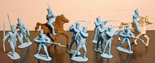 Vintage Recast Marx Alamo Mexican Shako Infantry Toy Soldiers And Horses