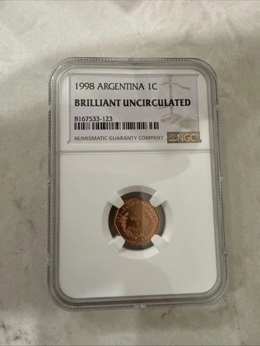 1998 Argentina 1c Brillliant Uncirculated ngc.