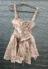 QNew Windsor Picture Perfect Floral Corset Skater Dress Multicolor Sz XS