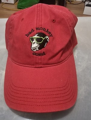 Bad Monkey Ocean City Maryland Baseball Hat  Mint Green Adjustable Embroidered 