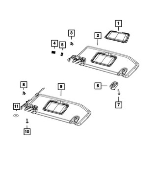 Genuine Mopar Illuminated Visor Left 7SY00TX7AA