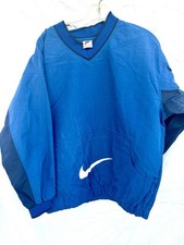 Vintage Nike Center Swoosh Pullover Windbreaker Jacket Blue Boys XL