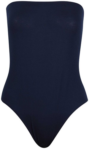 Damas Liso Sin mangas Elástico Bandeau Boobtube Leotardo Body Vestido Prenda para el torso - Imagen 4 de 6