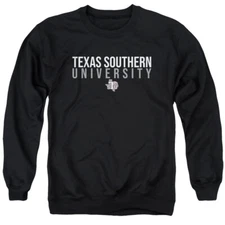 Texas Southern University Adult Crewneck Sweatshirt Stacked, Black, S-3XL