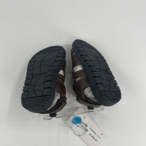 Carters OshKosh B'gosh Toddler Boys Brown Slingback Sandals Size 4 New - Picture 10 of 12