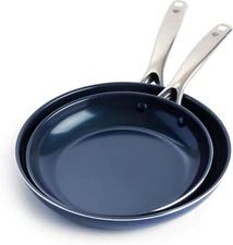 Blue Diamond Pan Set Nonstick Enhanced Ceramic Skillet 2 pack Set , 9.5''& 11''