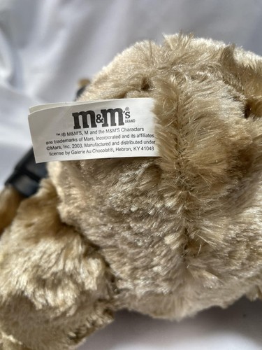M&M's Plush 10" Bear with Black Biker Leather Look Jacket NO TIN 2003 NWT - Picture 7 of 8