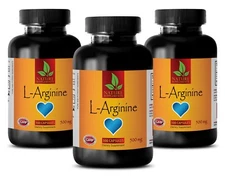 Enhances Immune Function - L-ARGININE 500mg - Muscle Growth Pills - 3 B 300 Caps