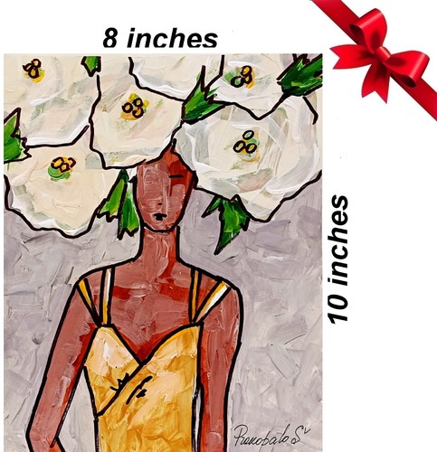 Woman Face Artwork Original Art Faceless Portrait Painting Abstract Woman Art - Picture 3 of 7