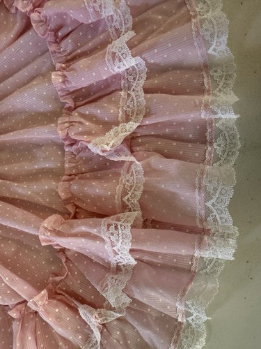 Vintage Infant Girls Party Pageant Dress Pink Dotted 3-6 Months Toddler - Picture 9 of 10