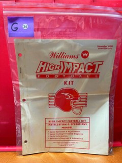 High Impact Football Kit ORIGINAL Arcade Game Installation Manual Williams G34