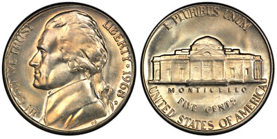 1968 D S S  GEM UNCIRCULATED PLUS 1968-S PROOF JEFFERSON NICKEL (3 COINS)
