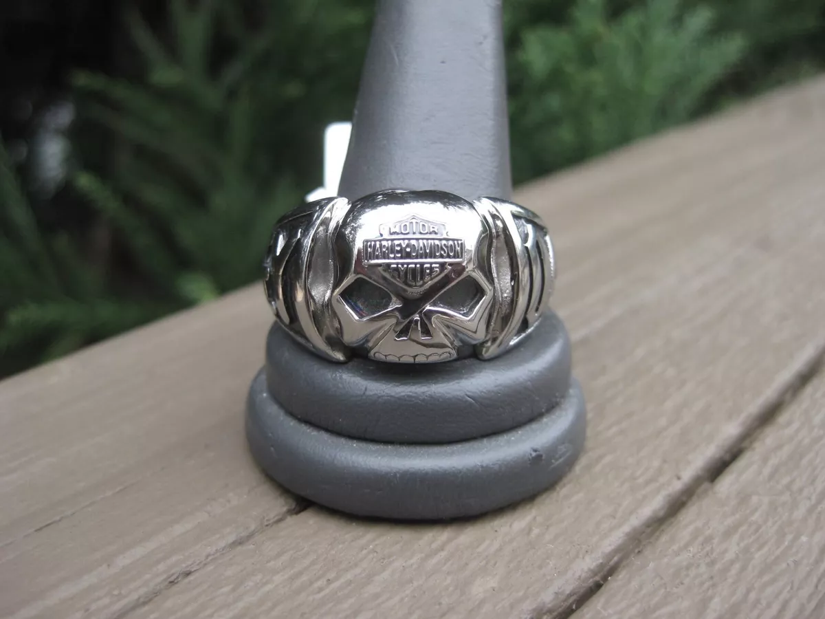 NIB Men s HARLEY DAVIDSON Stainless Steel Willie G B S RING Size